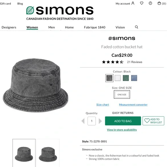 Simons bucket hat grey - Picture 4 of 6